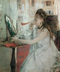 Young Woman Powdering Herself